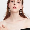 Alloy Moth with Natural Quartz Crystal Beaded Long Dangle Earrings JE985A-2