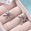 Rhinestone Star Clip-on Earrings EJEW-B116-01P-03-3