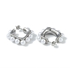 Pearl 304 Stainless Steel Stud Earrings for Women EJEW-U004-11P-2