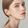 20Pcs Brass Pave Clear Cubic Zirconia Stud Earring Findings KK-BBC0023-21-5