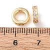 Brass Micro Pave Clear Cubic Zirconia European Beads KK-A279-17G-3