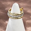 Brass Micro Pave Cubic Zirconia Finger Rings RJEW-D325-01PG-09-1