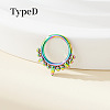 316 Surgical Stainless Steel Spike Hoop Nose Rings WG34C30-09-1