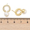 Flat Round Brass Micro Pave Clear Cubic Zirconia Stud Earrings EJEW-H154-02G-5