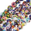 Handmade Millefiori Glass Heart Bead Strands LK-P017-14-1