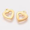 201 Stainless Steel Open Heart Charms STAS-P148-04G-1