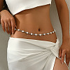 White Round Plastic Pearl Alloy Heart Link Waist Chains for Women WG65AA6-01-4