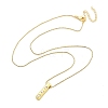 Brass & Plastic Pearl Letter Pandent Box Chain Necklaces for Women NJEW-U017-01G-09-3