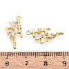 Brass Pave Clear Cubic Zirconia Pendants KK-T077-63G-3