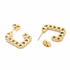 Ion Plating(IP) 304 Stainless Steel Chain Shape Stud Earrings EJEW-F283-03G-2