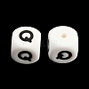 20Pcs White Cube Letter Silicone Beads 12x12x12mm Square Dice Alphabet Beads with 2mm Hole Spacer Loose Letter Beads for Bracelet Necklace Jewelry Making JX432Q-2