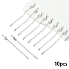 10Pcs Long-Lasting Plated Brass Chain Extender KK-YW0003-82P-1