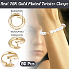 Brass Twister Clasps KK-BBC0023-90G-2