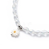 Natural Shell Daisy Flower Stretch Bracelet and Pendant Necklace SJEW-JS01252-2