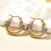 304 Stainless Steel Two Tone Twist Hoop Earrings EJEW-F355-03GP-01-1