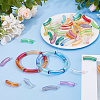 60Pcs 12 Colors UV Plating Transparent Rainbow Iridescent Acrylic Beads OACR-DC0001-58-4