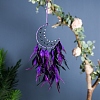 Moon Woven Web/Net with Feather Wall Hanging Decorations PW-WG67276-01-4