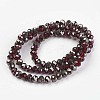 Electroplate Transparent Glass Beads Strands EGLA-A034-T8mm-P10-2