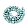 Ombre Effect Dyed Electroplate Opaque Glass Beads Strands EGLA-Q130-01A-08-3