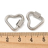 Non-Tarnish 304 Stainless Steel Screw Carabiner Lock Charms STAS-C092-05D-P-3