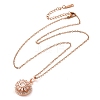 Brass Pave Clear Glass Flower Pendant Necklaces NJEW-M080-07A-2