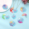 10 Sets Gradient Color Opaque Resin Pendants RESI-SZ0001-91D-5