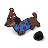 Dachshund with Birthday Hat Enamel Pins JEWB-Z048-08EB-04-3