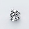 Hollow Out Flower Pattern Brass Cuff Rings for Women FS-WG0DDA6-01-1