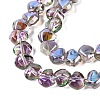 Electroplate Transparent Glass Beads Strands EGLA-Q133-01A-07-3