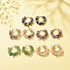 Natural Gemstone Chips Braided Hoop Earrings EJEW-JE04940-2