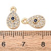 Brass Micro Pave Cubic Zirconia Charms CU-K002-01C-02-2
