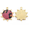 Rack Plating Printed Alloy Pendants LS-ENAM-Q445-010D-NR-2