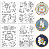 4 Sheets 11.6x8.2 Inch Stick and Stitch Embroidery Patterns DIY-WH0455-185-1