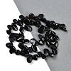 Natural Black Tourmaline Nuggets Beads Strands G-B125-A06-01-2