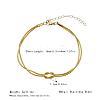 304 Stainless Steel 2-Strand Handmade Knot Snake Chain Bracelets for Couples BU0455-3-3