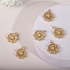 5Pcs Brass Micro Pave clear Cubic Zirconia Pendants ZIRC-SZ0002-56-4