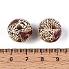Printed Schima Wood Beads WOOD-N017-01-4