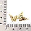 Rack Plating Brass Micro Pave Clear Cubic Zirconia Double Butterfly Connector Charms KK-C074-45G-3