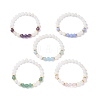 Round Natural Mixed Gemstone Beads Stretch Bracelets for Women BJEW-JB12760-2