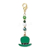 8Pcs 8 Styles Saint Patrick's Day Theme Alloy Enamel Pendant Decoration HJEW-JM02386-4