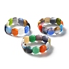 Cat Eye Beads Stretch Bracelets for Women Men BJEW-Q019-01A-2