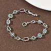 Brass Micro Pave Colorful Cubic Zirconia Link Chain Bracelets BJEW-G764-04P-3