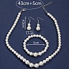 Round ABS Plastic Imitation Pearl Beaded Necklaces & Dangle Earring & Bracelets Sets FS-WG32AE8-01-2