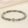 Natural Labradorite Beaded Stretch Bracelets for Men Women WGE4A78-05-1