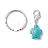 Turtle Dyed Synthetic Turquoise Keychain KEYC-JKC00962-01-4