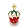 Brass Enamel Pendants KK-K401-47B-G-1