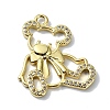 Rack Plating Real 18K Gold Plated Brass Micro Pave Cubic Zirconia Pendants KK-B084-12G-01-1