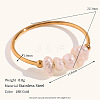 Nuggets Stainless Steel & Natural Freshwater Pearl Beads Finger Rings WG1BE4A-06-2