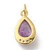 Natural Amethyst Teardrop Charms G-A034-01G-04-2