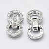 Anti-Tarnish Rhodium Plated 925 Sterling Silver Cubic Zirconia Watch Band Clasps STER-F037-124P-2